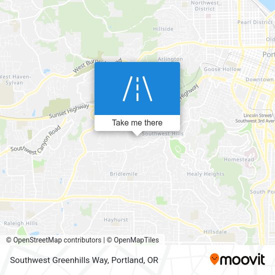 Southwest Greenhills Way map