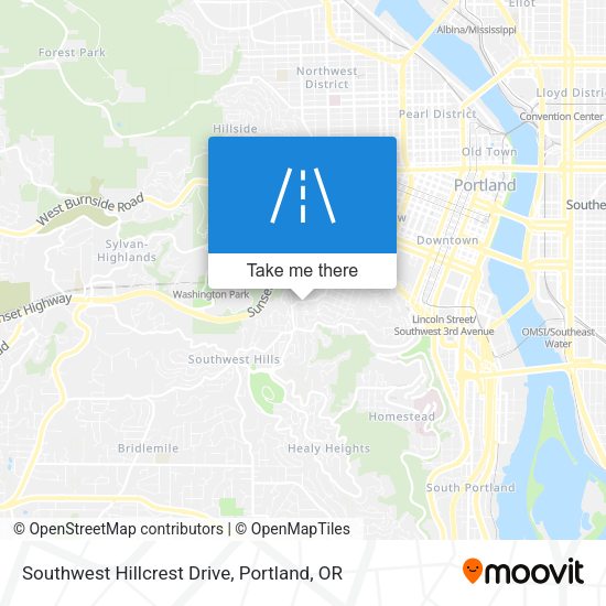 Southwest Hillcrest Drive map