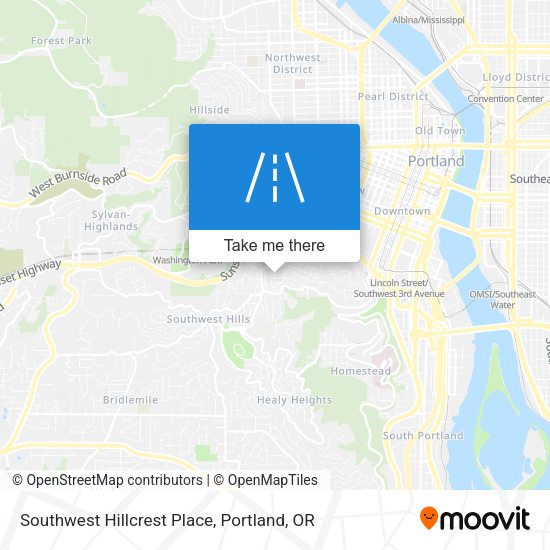 Southwest Hillcrest Place map