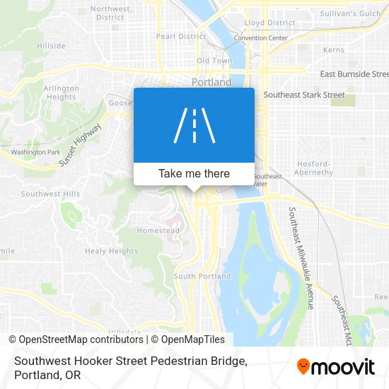 Southwest Hooker Street Pedestrian Bridge map