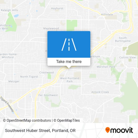 Southwest Huber Street map
