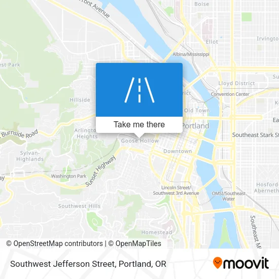 Southwest Jefferson Street map
