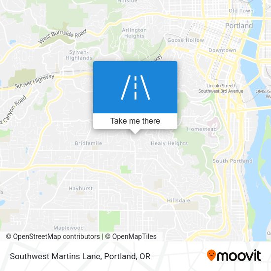 Southwest Martins Lane map