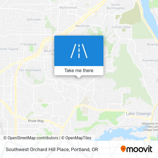 Southwest Orchard Hill Place map