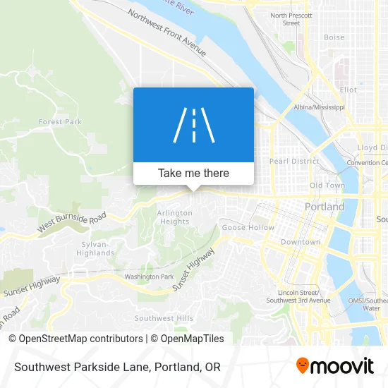 Southwest Parkside Lane map