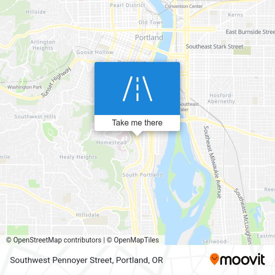 Southwest Pennoyer Street map