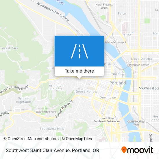 Southwest Saint Clair Avenue map