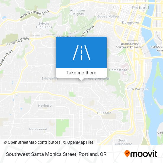 Southwest Santa Monica Street map