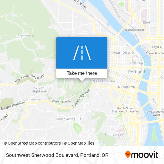 Mapa de Southwest Sherwood Boulevard