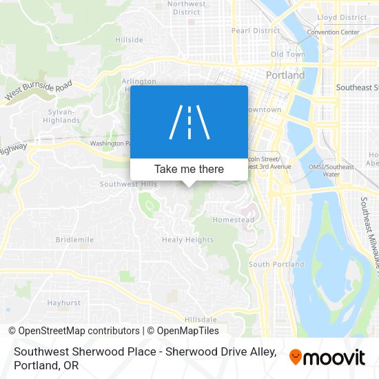 Southwest Sherwood Place - Sherwood Drive Alley map