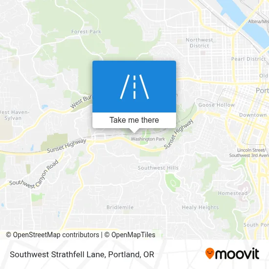 Southwest Strathfell Lane map