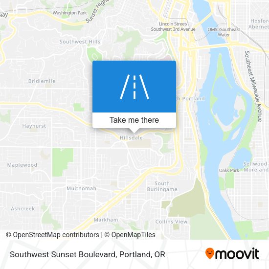 Southwest Sunset Boulevard map
