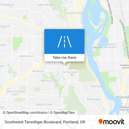Southwest Terwilliger Boulevard map