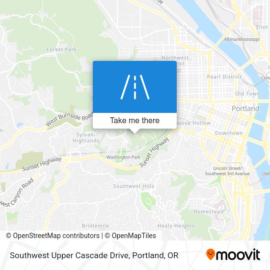 Southwest Upper Cascade Drive map