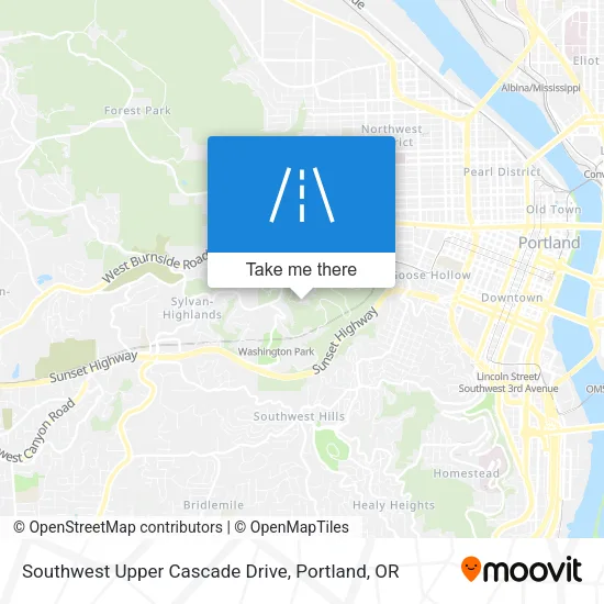 Southwest Upper Cascade Drive map