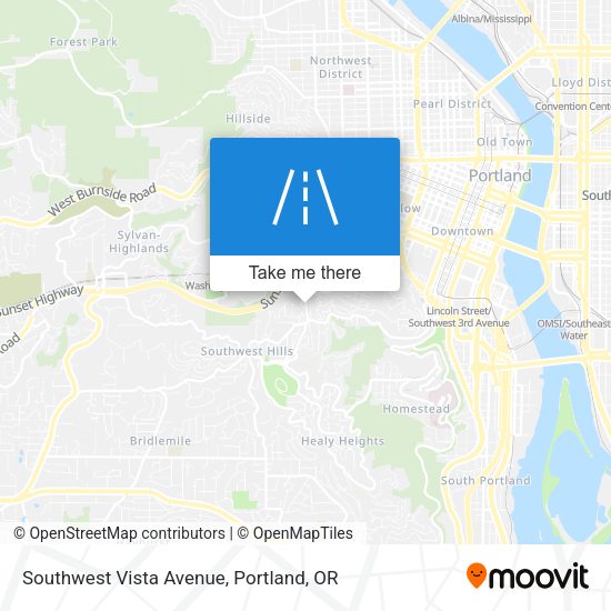 Southwest Vista Avenue map