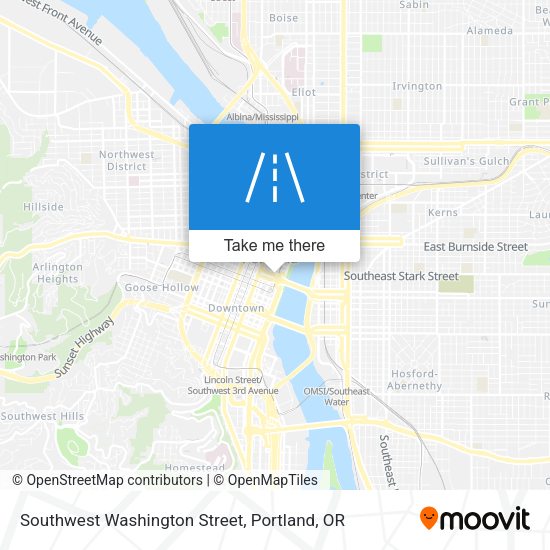 Southwest Washington Street map