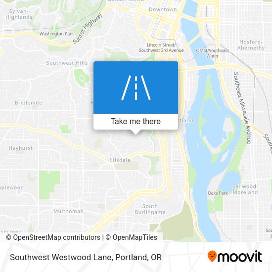 Southwest Westwood Lane map