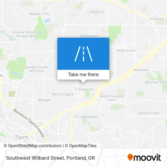 Southwest Wilbard Street map