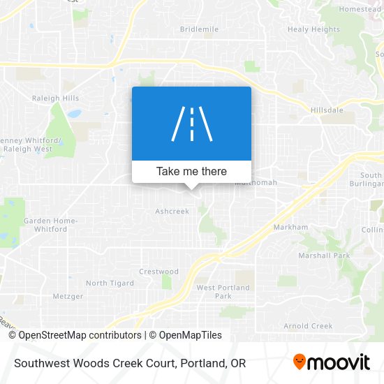 Mapa de Southwest Woods Creek Court