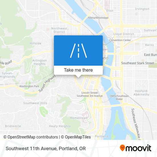 Southwest 11th Avenue map