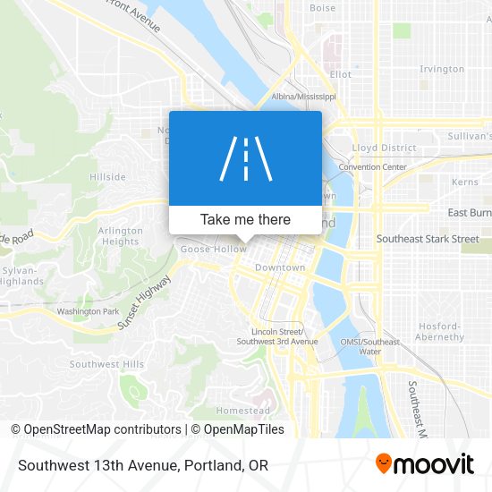 Southwest 13th Avenue map