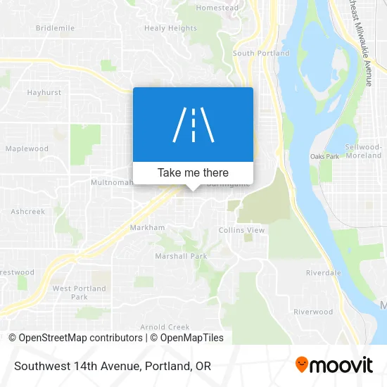 Southwest 14th Avenue map