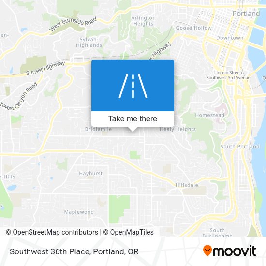 Southwest 36th Place map