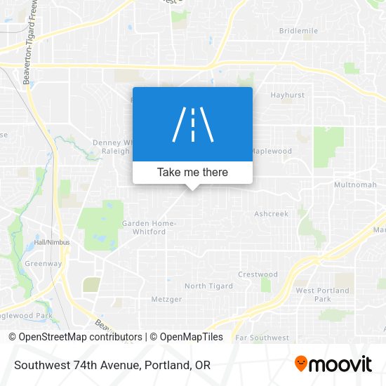 Southwest 74th Avenue map