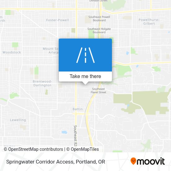 Springwater Corridor Access map