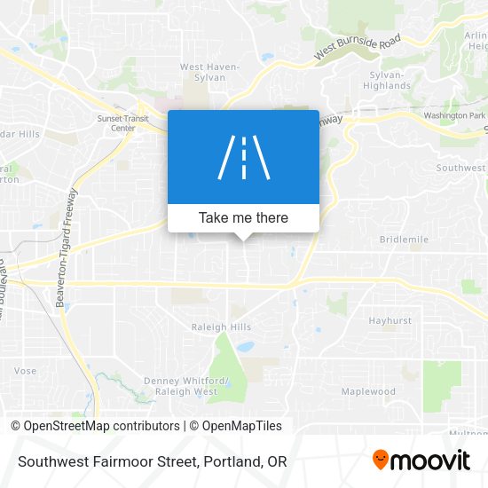 Southwest Fairmoor Street map