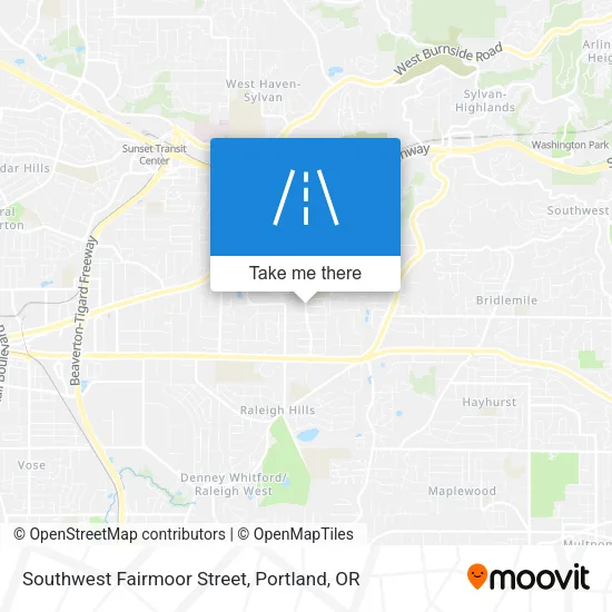 Southwest Fairmoor Street map