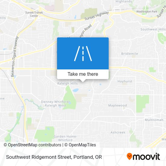 Mapa de Southwest Ridgemont Street