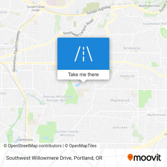 Mapa de Southwest Willowmere Drive
