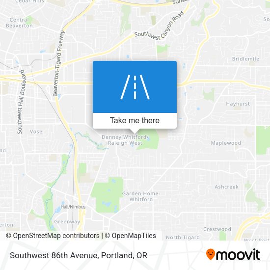 Southwest 86th Avenue map