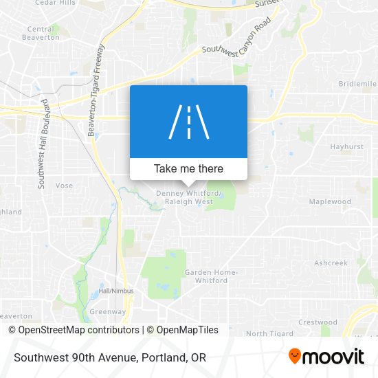 Southwest 90th Avenue map