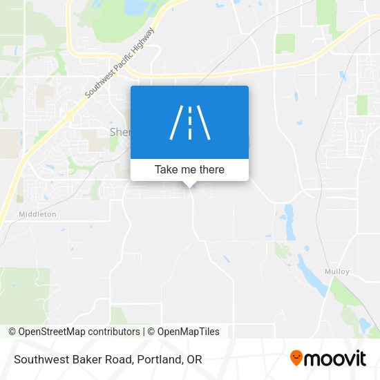 Southwest Baker Road map