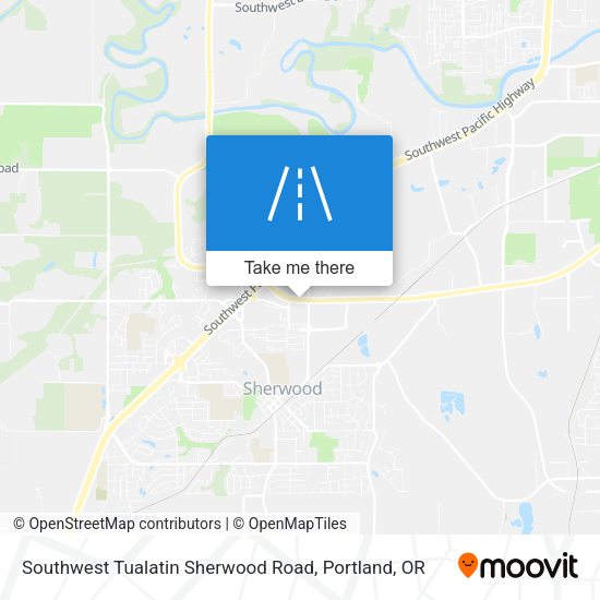 Southwest Tualatin Sherwood Road map