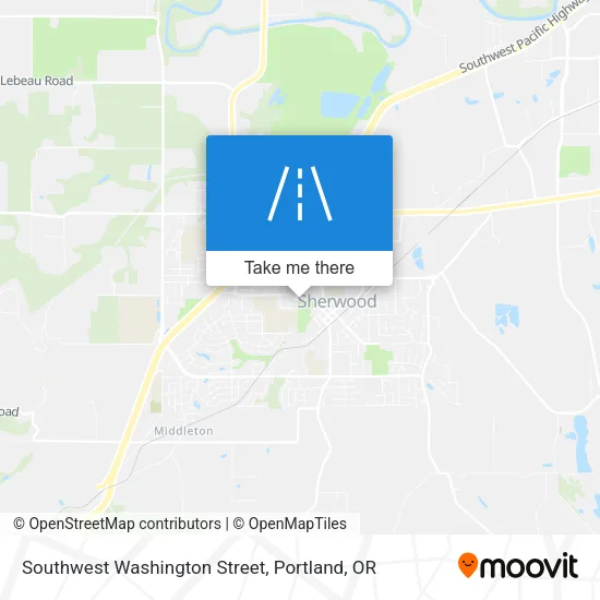 Southwest Washington Street map