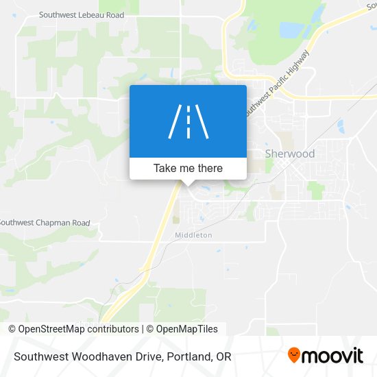 Southwest Woodhaven Drive map
