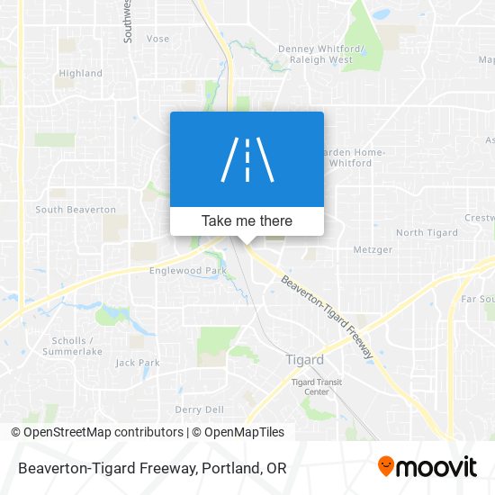 Beaverton-Tigard Freeway map