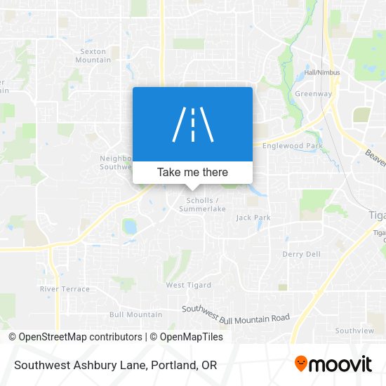 Southwest Ashbury Lane map