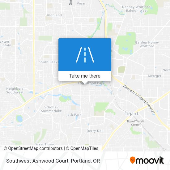 Southwest Ashwood Court map