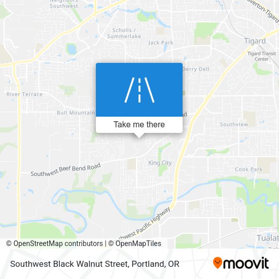 Southwest Black Walnut Street map