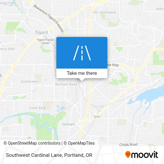 Southwest Cardinal Lane map