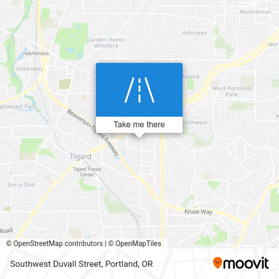 Southwest Duvall Street map