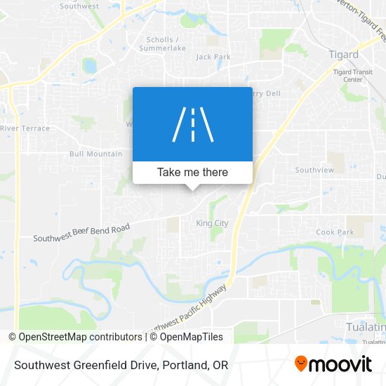 Southwest Greenfield Drive map