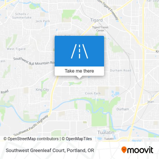 Southwest Greenleaf Court map