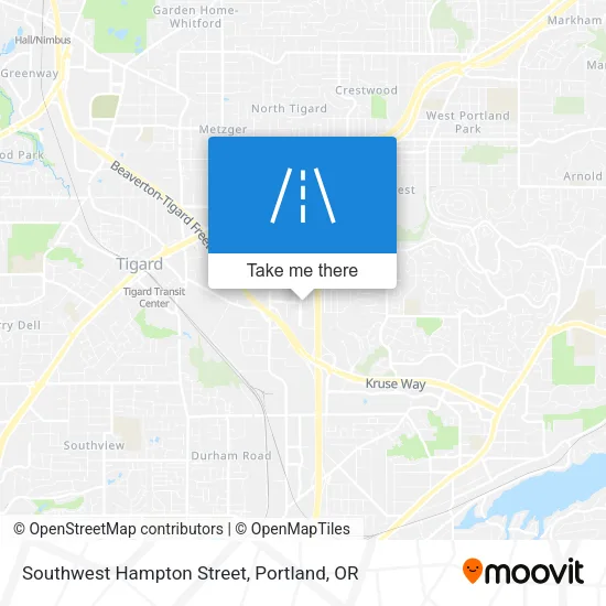 Southwest Hampton Street map