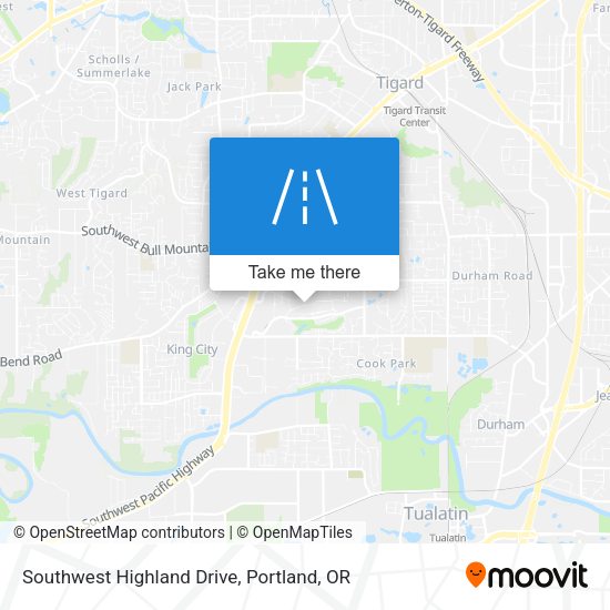 Mapa de Southwest Highland Drive